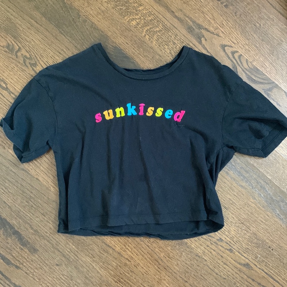 Black sun kissed crop top